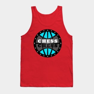 Chess Logo in Black, White and Turquoise Tank Top